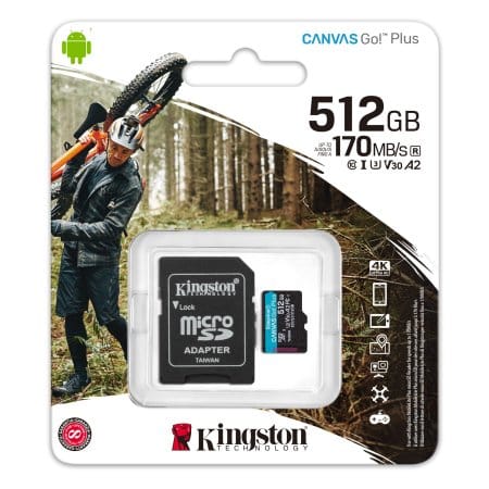 Карта памяти Kingston Canvas Go! Plus microSDXC 512GB (с адаптером)