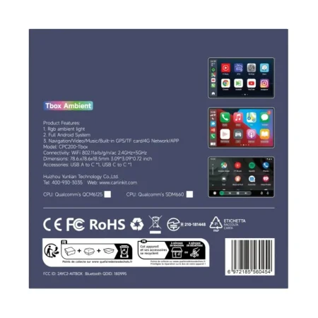 Приставка CarPlay Carlinkit TBox Ambient 8/128GB Приставка CarPlay Carlinkit TBox Ambient 8/128GB